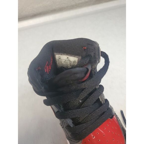 Air Jordan 1 Retro High OG TD 'Patent Bred' Infant Size 4c Uk 3.5 ( 12 Month) - Picture 9 of 16